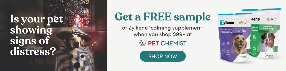 Try Zylkene for free, when you order over $99 at Pet Chemist (T&Cs apply)
